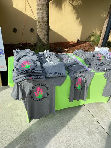 Justice for Greyson branded t-shirts